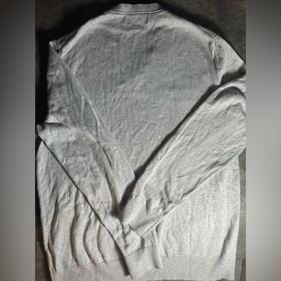 BANANA REPUBLIC Gray Premium Luxe Yarn V-Neck Cotton Cashmere Sweater Men L - Picture 4 of 6